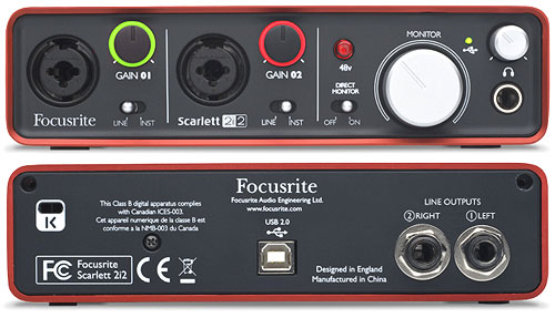 Focusrite Scarlett 2i2 USB 2.0 Audio Interface