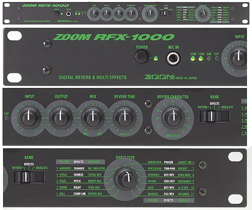 Por el contrario Abreviatura Mirar fijamente Zoom RFX 1000 - Zoom RFX 1000 Digital Reverb Multi Effect Processor, 11  effects, 3 banks with 11 variations, 363 Pre